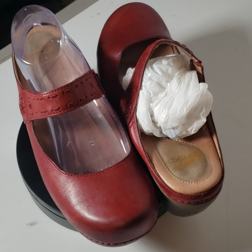 Dansko Red Mary Jane Clog Mule 41 Solitaire Discontinued Line Cottagecore Boho